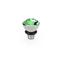 Load image into Gallery viewer, QUDO INTERCHANGEABLE BOTTONE TOP 5MM - PERIDOT CRYSTAL - STAINLESS STEEL