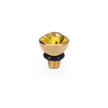 Load image into Gallery viewer, QUDO INTERCHANGEABLE BOTTONE TOP 5MM - SUNFLOWER CRYSTAL - GOLD PLATED