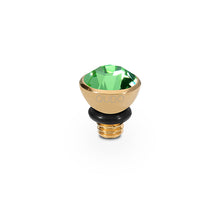 Load image into Gallery viewer, QUDO INTERCHANGEABLE BOTTONE TOP 5MM - PERIDOT CRYSTAL - GOLD PLATED