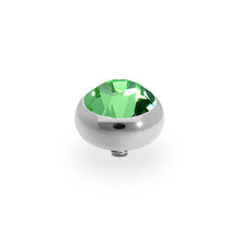 Load image into Gallery viewer, QUDO INTERCHANGEABLE SESTO TOP 10MM - PERIDOT CRYSTAL - STAINLESS STEEL
