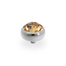 Load image into Gallery viewer, QUDO INTERCHANGEABLE SESTO TOP 10MM - LT COLORADO TOPAZ CRYSTAL - STAINLESS STEEL