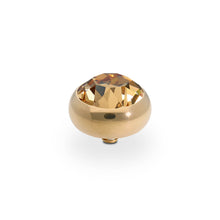 Load image into Gallery viewer, QUDO INTERCHANGEABLE SESTO TOP 10MM - LT COLORADO TOPAZ CRYSTAL - GOLD PLATED