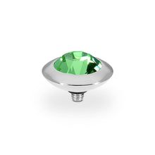 Load image into Gallery viewer, QUDO INTERCHANGEABLE TONDO TOP 13MM - PERIDOT CRYSTAL - STAINLESS STEEL