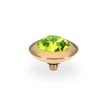Load image into Gallery viewer, QUDO INTERCHANGEABLE TONDO TOP 13MM - CITRUS CRYSTAL - GOLD PLATED