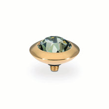 Load image into Gallery viewer, QUDO INTERCHANGEABLE TONDO TOP 13MM - BLACK DIAMOND CRYSTAL - GOLD PLATED