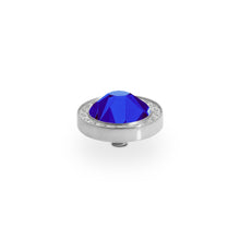 Load image into Gallery viewer, QUDO INTERCHANGEABLE CANINO DELUXE TOP 10.5MM - DK SAPPHIRE CRYSTAL - STAINLESS STEEL
