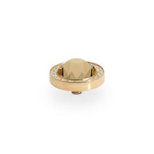 Load image into Gallery viewer, QUDO INTERCHANGEABLE CANINO DELUXE TOP 10.5MM - LT COLORADO TOPAZ CRYSTAL - GOLD PLATED