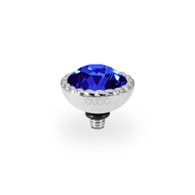 Load image into Gallery viewer, QUDO INTERCHANGEABLE BOCCONI TOP 11MM - DK SAPPHIRE CRYSTAL - STAINLESS STEEL