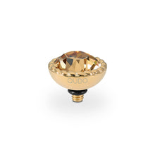 Load image into Gallery viewer, QUDO INTERCHANGEABLE BOCCONI TOP 11MM - LT COLORADO TOPAZ CRYSTAL - GOLD PLATED
