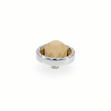 Load image into Gallery viewer, QUDO INTERCHANGEABLE BOCCONI FLAT TOP 9MM - LT COLORADO TOPAZ CRYSTAL - STAINLESS STEEL