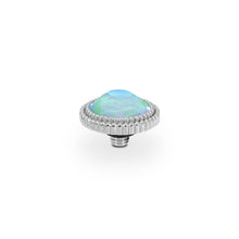 Load image into Gallery viewer, QUDO INTERCHANGEABLE FABERO FLAT TOP 10MM - SILKY SAGE DELITE CRYSTAL - STAINLESS STEEL