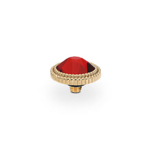 Load image into Gallery viewer, QUDO INTERCHANGEABLE FABERO FLAT TOP 10MM - SCARLET CRYSTAL - GOLD PLATED