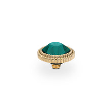 Load image into Gallery viewer, QUDO INTERCHANGEABLE FABERO FLAT TOP 10MM - EMERALD CRYSTAL - GOLD PLATED