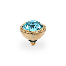 Load image into Gallery viewer, QUDO INTERCHANGEABLE FABERO TOP 11MM - LIGHT TURQUOISE CRYSTAL - GOLD PLATED