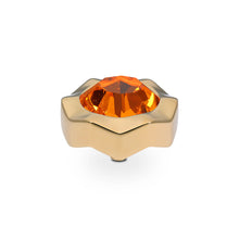 Load image into Gallery viewer, QUDO INTERCHANGEABLE NEMOLI TOP 13MM - SUN ORANGE CRYSTAL - GOLD PLATED