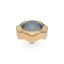 Load image into Gallery viewer, QUDO INTERCHANGEABLE NEMOLI TOP 13MM - JET HAEMATITE CRYSTAL - GOLD PLATED