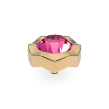 Load image into Gallery viewer, QUDO INTERCHANGEABLE NEMOLI TOP 13MM - ROSE CRYSTAL - GOLD PLATED