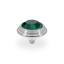 Load image into Gallery viewer, QUDO INTERCHANGEABLE OROLI TOP 13MM - EMERALD CRYSTAL - STAINLESS STEEL