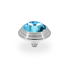 Load image into Gallery viewer, QUDO INTERCHANGEABLE OROLI TOP 13MM - AQUAMARINE CRYSTAL - STAINLESS STEEL