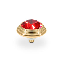 Load image into Gallery viewer, QUDO INTERCHANGEABLE OROLI TOP 13MM - SCARLET CRYSTAL - GOLD PLATED