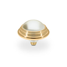 Load image into Gallery viewer, QUDO INTERCHANGEABLE OROLI TOP 13MM - CREAM CRYSTAL PEARL - GOLD PLATED
