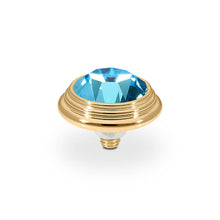 Load image into Gallery viewer, QUDO INTERCHANGEABLE OROLI TOP 13MM - AQUAMARINE CRYSTAL - GOLD PLATED