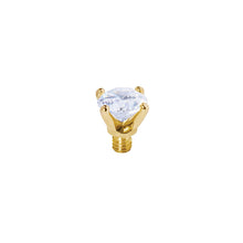 Load image into Gallery viewer, QUDO INTERCHANGEABLE AREZZO TOP 6MM - CRYSTAL - GOLD PLATED