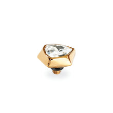 Load image into Gallery viewer, QUDO INTERCHANGEABLE TRIANGOLO TOP 10MM - CRYSTAL - GOLD PLATED