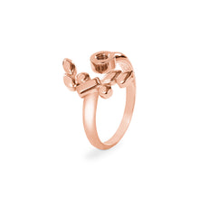 Load image into Gallery viewer, QUDO INTERCHANGEABLE BASE RING FLORALE ADJUSTABLE - ROSE GOLD PLATED