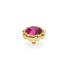 Load image into Gallery viewer, QUDO INTERCHANGEABLE ORGANICO TOP 8.5MM - FUCHSIA CRYSTAL - GOLD PLATED