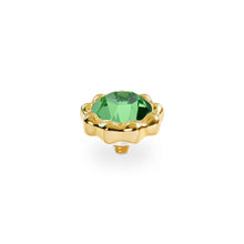 Load image into Gallery viewer, QUDO INTERCHANGEABLE ORGANICO TOP 8.5MM - PERIDOT CRYSTAL - GOLD PLATED