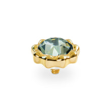 Load image into Gallery viewer, QUDO INTERCHANGEABLE ORGANICO TOP 12MM - BLACK DIAMOND CRYSTAL - GOLD PLATED