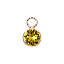 Load image into Gallery viewer, QUDO INTERCHANGEABLE BOTTONE CHARM - LIGHT TOPAZ - ROSE GOLD PLATED