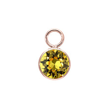 Load image into Gallery viewer, QUDO INTERCHANGEABLE BOTTONE CHARM - LIGHT TOPAZ - GOLD PLATED