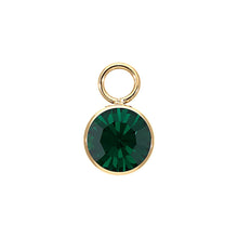 Load image into Gallery viewer, QUDO INTERCHANGEABLE BOTTONE CHARM - EMERALD - GOLD PLATED