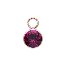 Load image into Gallery viewer, QUDO INTERCHANGEABLE BOTTONE CHARM - FUCHSIA - ROSE GOLD PLATED