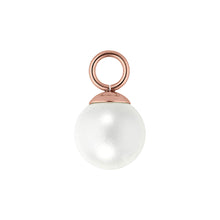 Load image into Gallery viewer, QUDO INTERCHANGEABLE COVILE CHARM - WHITE CRYSTAL PEARL - ROSE GOLD PLATED