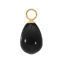 Load image into Gallery viewer, QUDO INTERCHANGEABLE COMINI CHARM - JET BLACK GLASS - ROSE GOLD PLATED