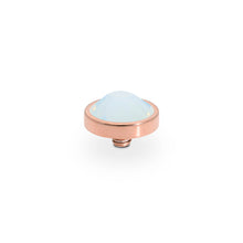 Load image into Gallery viewer, QUDO INTERCHANGEABLE CANINO TOP 9MM - WHITE OPAL EUROPEAN CRYSTAL - ROSE GOLD PLATED