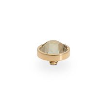 Load image into Gallery viewer, QUDO INTERCHANGEABLE CANINO TOP 9MM - GOLDEN SHADOW CRYSTAL- GOLD PLATED
