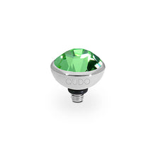 Load image into Gallery viewer, QUDO INTERCHANGEABLE BOTTONE TOP 10MM - PERIDOT EUROPEAN CRYSTAL - STAINLESS STEEL
