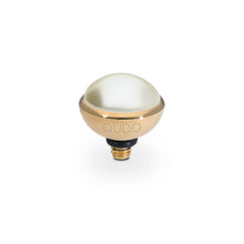 Load image into Gallery viewer, QUDO INTERCHANGEABLE BOTTONE TOP 10MM - CREAM CRYSTAL PEARL - GOLD PLATED