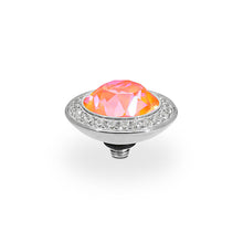 Load image into Gallery viewer, QUDO INTERCHANGEABLE TONDO DELUXE TOP 13MM - ORANGE GLOW DELITE CRYSTAL - STAINLESS STEEL