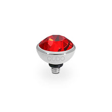 Load image into Gallery viewer, QUDO INTERCHANGEABLE BOTTONE TOP 10MM - LIGHT SIAM RED CRYSTAL - STAINLESS STEEL