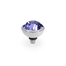 Load image into Gallery viewer, QUDO INTERCHANGEABLE BOTTONE TOP 10MM - TANZANITE CRYSTAL - STAINLESS STEEL