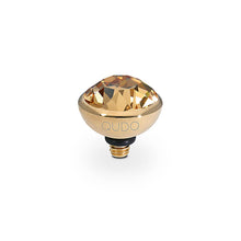 Load image into Gallery viewer, QUDO INTERCHANGEABLE BOTTONE TOP 10MM - LIGHT COLORADO TOPAZ CRYSTAL - GOLD PLATED