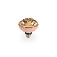 Load image into Gallery viewer, QUDO INTERCHANGEABLE BOTTONE TOP 10MM - LIGHT COLORADO TOPAZ CRYSTAL - ROSE GOLD PLATED