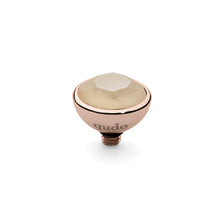 Load image into Gallery viewer, QUDO INTERCHANGEABLE BOTTONE TOP 10MM - IVORY CREAM EUROPEAN CRYSTAL - ROSE GOLD PLATED