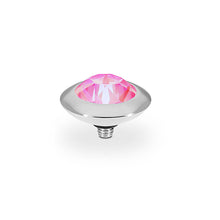 Load image into Gallery viewer, QUDO INTERCHANGEABLE TONDO TOP 13MM - LOTUS PINK DELITE EUROPEAN CRYSTAL - STAINLESS STEEL