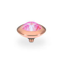 Load image into Gallery viewer, QUDO INTERCHANGEABLE TONDO TOP 13MM - LOTUS PINK DELITE EUROPEAN CRYSTAL - ROSE GOLD PLATED